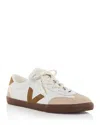 Veja Volley Mixed Leather Wing-tip Sneakers In White/bark