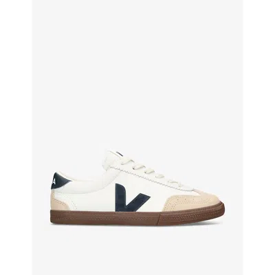 VEJA WOMENS WOMEN'S VOLLEY LOGO-EMBROIDERED CANVAS LOW-TOP TRAINERS WHITE/COMB EUR 41 / 8 UK