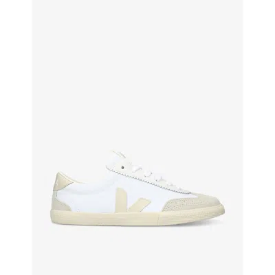 Veja Women's White/oth Women's Volley Logo-embroidered Canvas Low-top Trainers