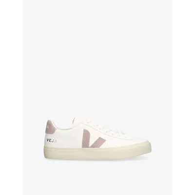 Veja Womens Pink Comb Campo Leather Low-top Trainers
