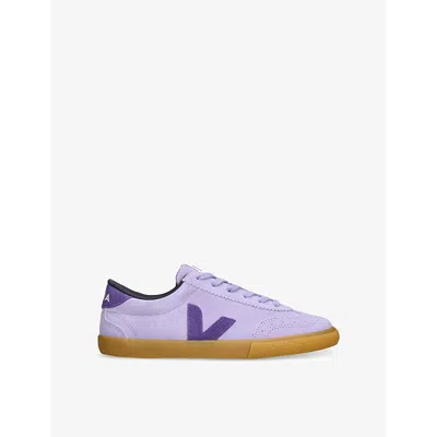 Veja Womens Purple Volley Logo-appliqué Suede Low-top Trainers Eur 42/ 9 Uk