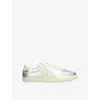 Veja Low-top Metallic Finish Rubber Sole Sneaker In Silver
