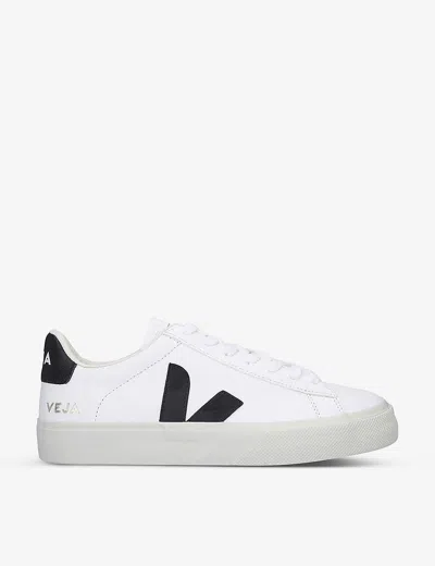 VEJA WOMENS WHITE/BLK CAMPO LEATHER TRAINERS EUR 37 / 4 UK,40915504