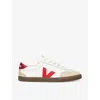 Veja Volley O. T. Leather Sneakers White Pekin Bark In Red