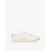 Veja Esplar White Low Top Sneakers With Logo Detail On The Side And Logo Lettering On The Heel In Leather In Yellow