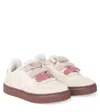 Veja X Bonpoint V10 Suede And Leather Sneakers In Nude