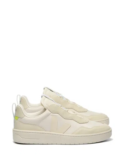 Veja X Cfcl V-90 Leather Sneakers In Neutral