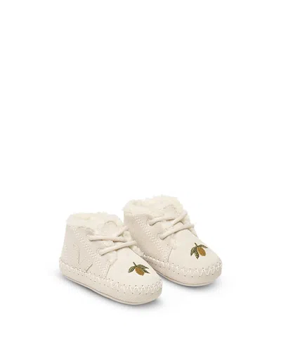 Veja X Konges Sljd Unisex Embroidered Suede Sneakers Baby In White