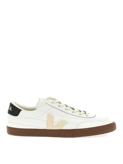 Veja Panenka Leather Sneakers In White And Cream In Neutral
