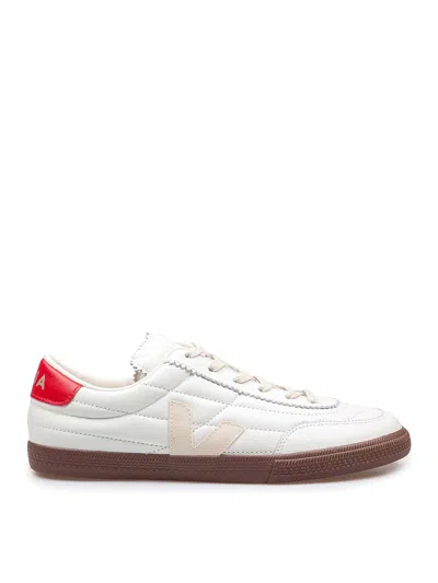 Veja Panker Sneakers In White And Red Leather