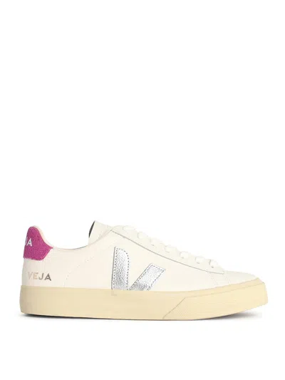 Veja Sneakers Campo Chromefree White Silver Ultraviolet In Multi