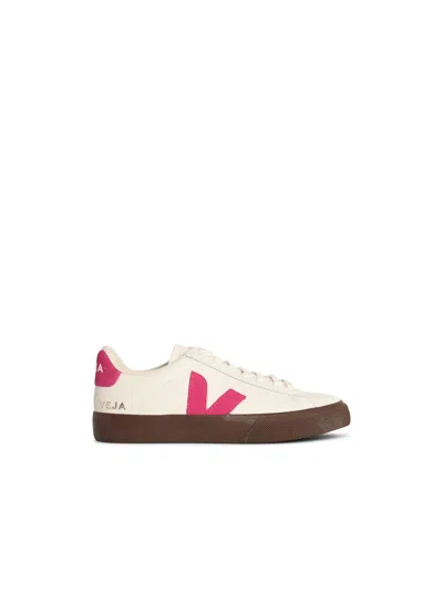Veja 'campo' White And Fuchsia Lear Sneakers