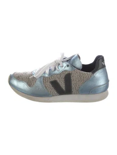 Pre-owned Vejas Leather Printed Sneakers In Blue