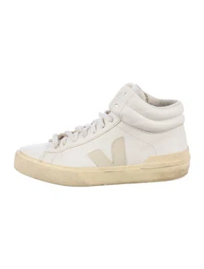 Pre-owned Vejas Leather Sneakers In Neutrals