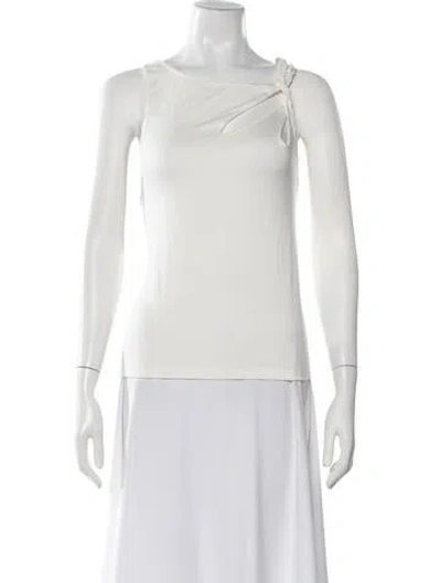 Pre-owned Vejas Scoop Neck Sleeveless Top In White