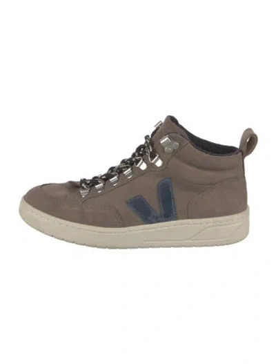 Pre-owned Vejas Suede Colorblock Pattern Sneakers In Multi