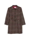 Vela Shop Check-pattern Button-up Coat In Brown