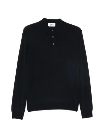Vela Shop Long-sleeve Polo Sweater In Blue