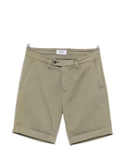 Vela Shop Turn-up Cuff Belt-loop Shorts In Green