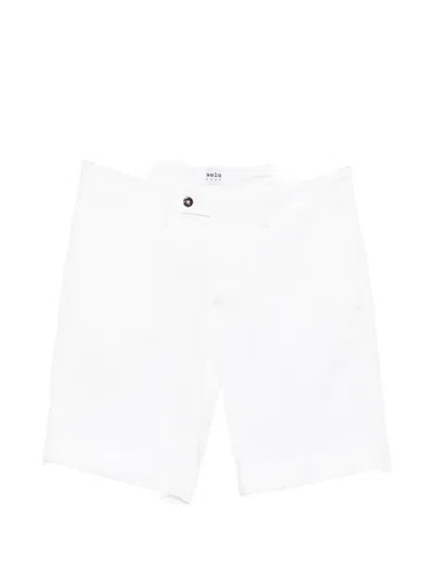 Vela Shop Turn-up Cuff Belt-loop Shorts In White