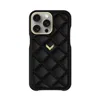 Velante Calf Leather Phone Case, Kanda Texture, Gold, Mystery Black In Black
