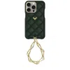 Velante Calf Leather Phone Case, Kanda Texture, Lock Edition, Gold, British Green In Green