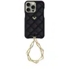 Velante Calf Leather Phone Case, Kanda Texture, Lock Edition, Gold, Night Blue In Blue