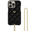 Velante Calf Leather Phone Case, Kanda Texture, On The Go Edition, Gold, Mystery Black In Black