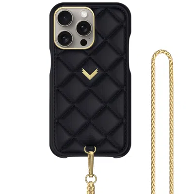 Velante Calf Leather Phone Case, Kanda Texture, On The Go Edition, Gold, Night Blue