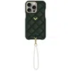 Velante Calf Leather Phone Case, Kanda Texture, Oyster Edtion, Gold, British Green In Green