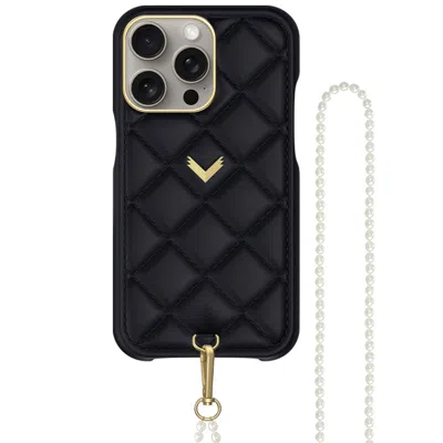 Velante Calf Leather Phone Case, Kanda Texture, Purity Edition, Gold, Night Blue