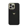Velante Calf Leather Phone Case, Saffiano Texture, Gold - Black In Black