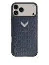 Velante Crocodile-embossed Iphone 17 Pro Max Phone Case In Blue