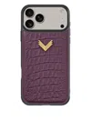 Velante Crocodile-embossed Iphone 17 Pro Max Phone Case In Purple