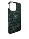 Velante Crocodile-texture Iphone 16 Pro Case In Green
