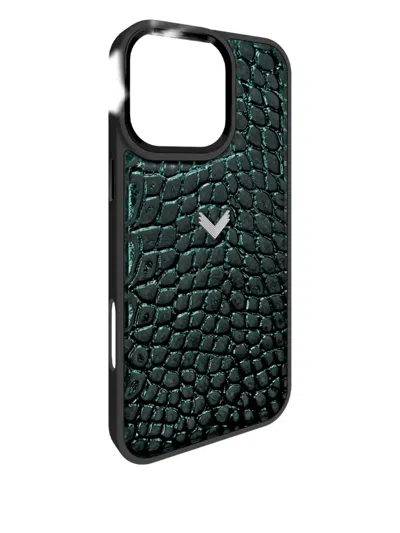 Velante Crocodile-texture Iphone 16 Pro Case In Green