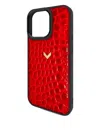 Velante Crocodile-texture Iphone 16 Pro Phone Case In Red