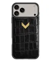Velante Crocodile-texture Iphone 17 Pro Max Phone Case In Black