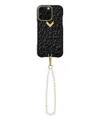 Velante Embossed Leather Iphone 16 Pro Max Phone Case In Black