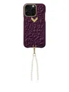 Velante Flower-embossed Iphone 16 Pro Case In Purple