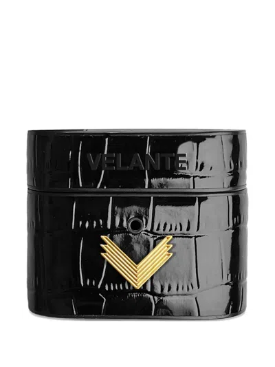 Velante Leather Air Pods Case In Black
