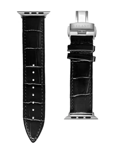 Velante Leather Apple Watch Strap In Black