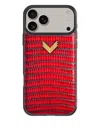 Velante Leather-textured Iphone 17 Pro Max Phone Case In Red