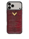 Velante Leather-textured Iphone 17 Pro Max Phone Case In Red