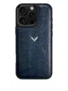 Velante Lizard-texture Iphone 16 Pro Case In Blue