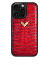 Velante Lizard-texture Iphone 16 Pro Max Case In Red