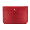 Velante Macbook Laptop Cover, Calf Leather, Alligator Texture, Irresistible Red In Red