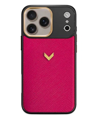 Velante Montserrat Iphone 17 Pro Saffiano-leather Phone Case In Pink
