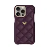 Velante Pink / Purple Calf Leather Phone Case, Kanda Texture, Gold, Royal Purple In Pink/purple