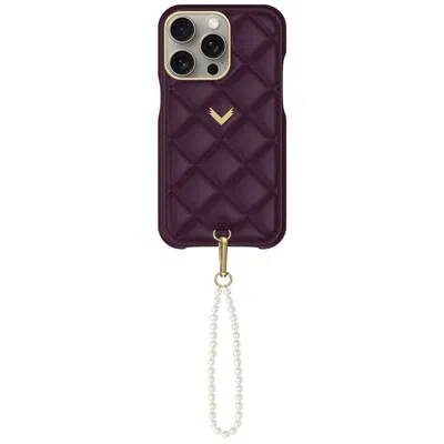 Velante Pink / Purple Calf Leather Phone Case, Kanda Texture, Oyster Edtion, Gold, Royal Purple In Pink/purple